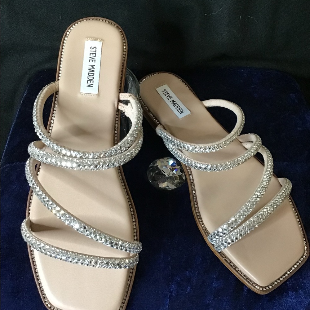 Steve Madden Silver Rhinestone Sandals